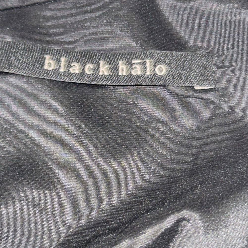BLACK HALO women’s black Jackie O Satin Classic Sheath sleeveless Dress size 2 - Picture 8 of 8